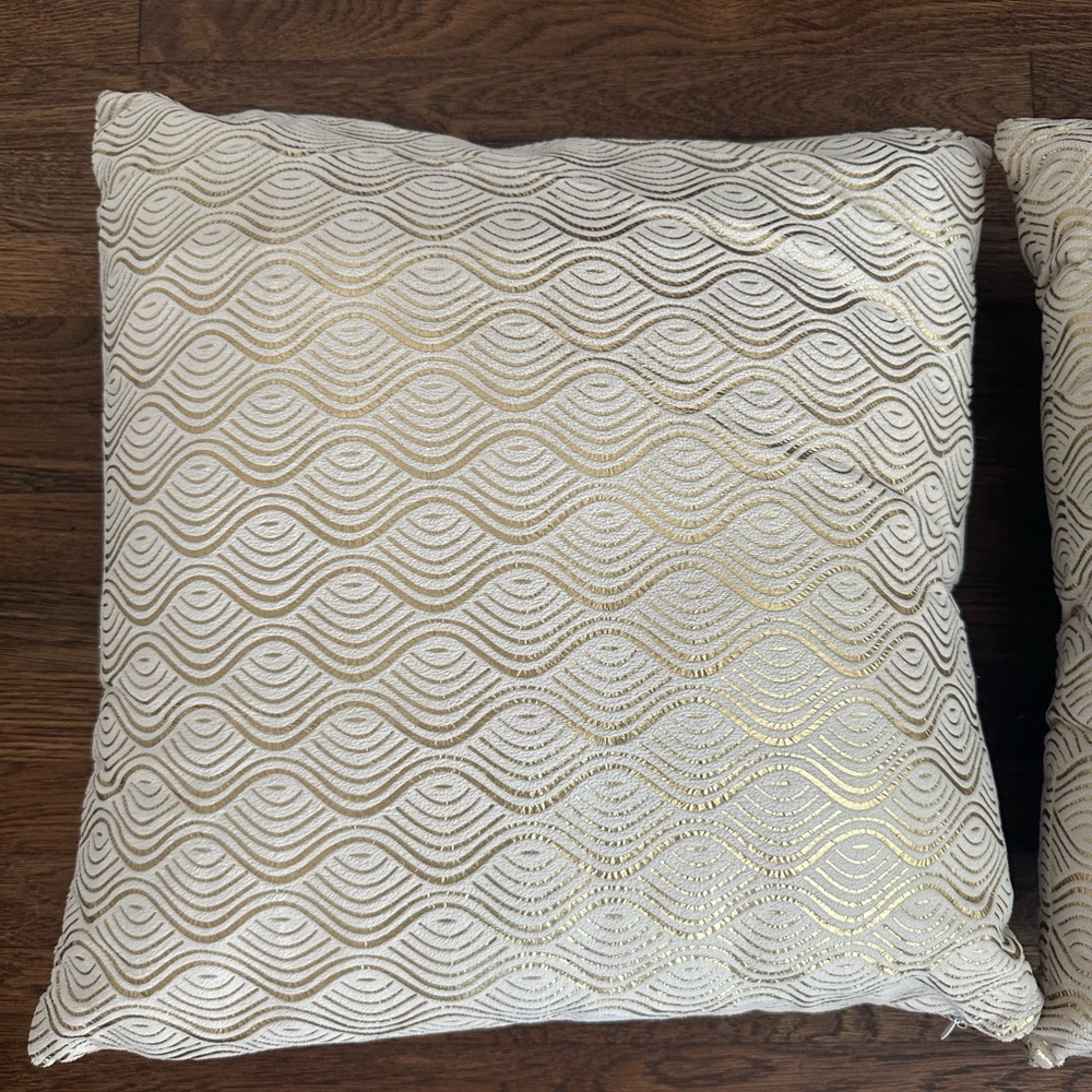 Art Deco style Gold and Cream Decorative Pillows